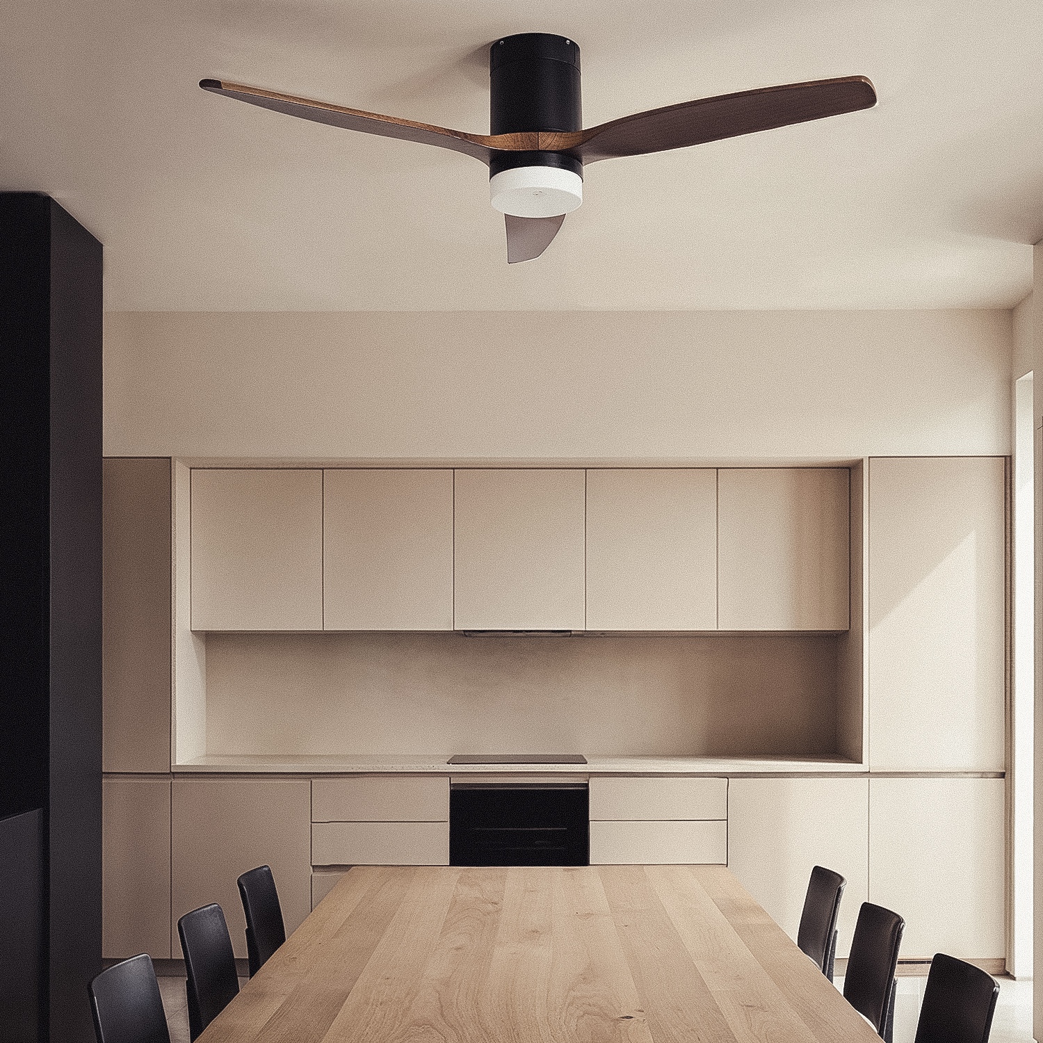 Flüsterleiser Deckenventilator Filip Ø132cm - Fernbedienung & Timer – Schwarz Dunkelholz