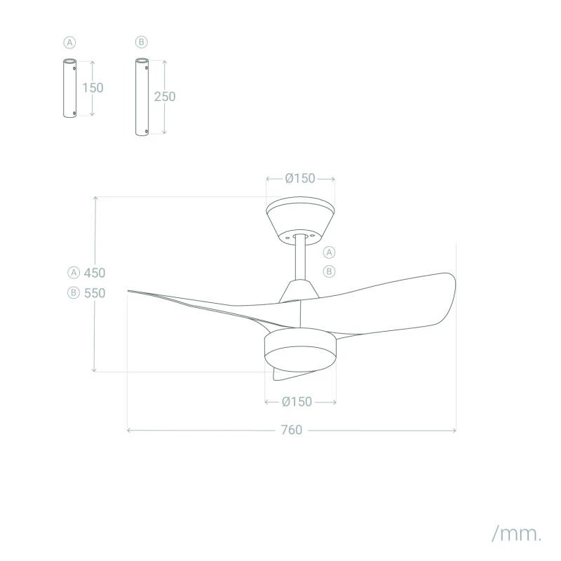 Stilvoller Deckenventilator Sebastian Ø76cm - Ultra leise & Fernbedienung - Bild 10