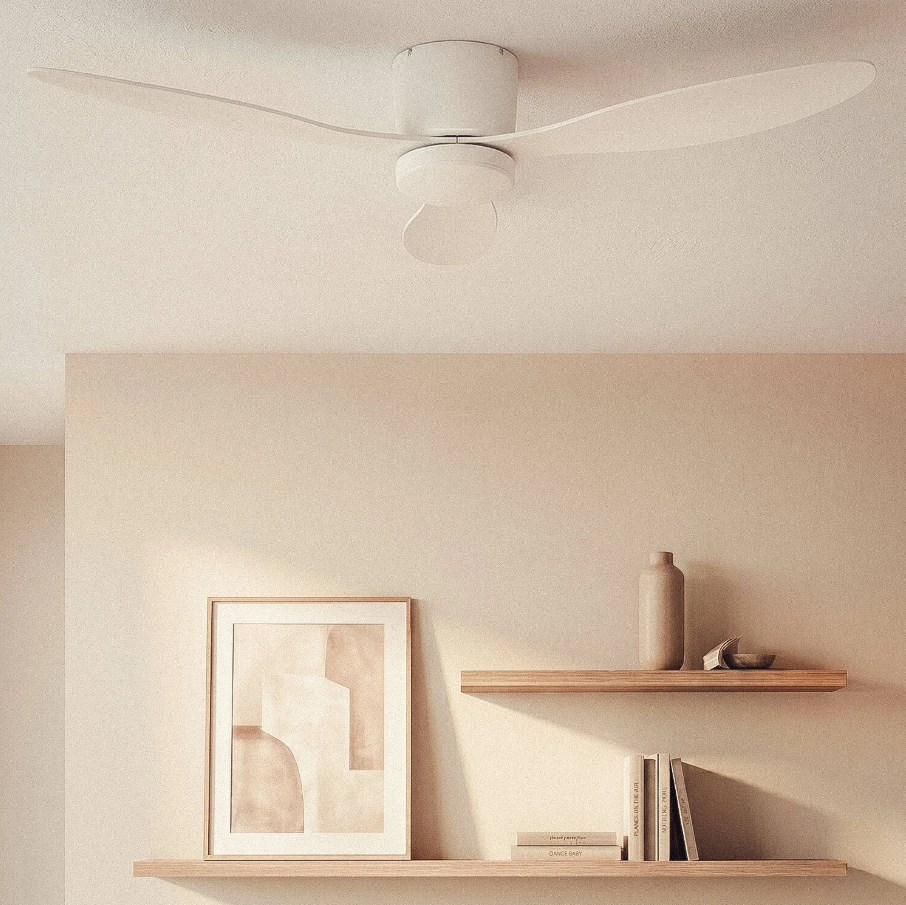 Flüsterleiser Deckenventilator Nils Ø132cm - Fernbedienung & Timer – Weiß
