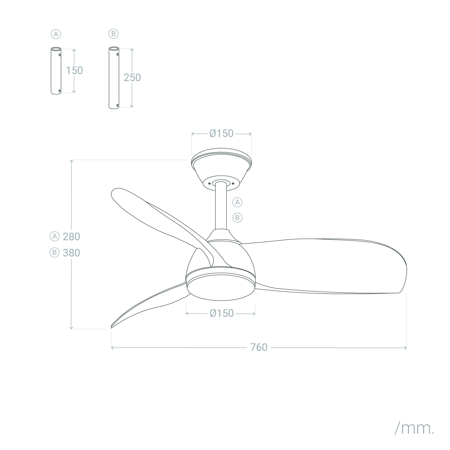 Stilvoller Deckenventilator Filip Ø76cm - Ultra leise & Fernbedienung - Bild 11
